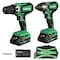 Metabo Hpt 18V Cordless Brushed Hammer Drill and Impact Driver Kit 2 x 2.0Ah w/Bag KC18DFXM - alternate 1